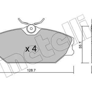 Bezpieczna płatność Zestaw klocków hamulcowych, hamulce tarczowe METELLI 22-0142-2