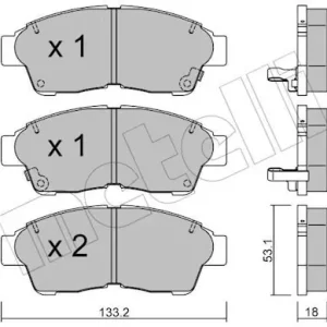 Cena promocyjna Zestaw klocków hamulcowych, hamulce tarczowe METELLI 22-0149-0