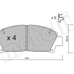 Bezpieczne zakupy Zestaw klocków hamulcowych, hamulce tarczowe METELLI 22-0166-0