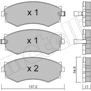 Dodaj do koszyka Zestaw klocków hamulcowych, hamulce tarczowe METELLI 22-0190-1