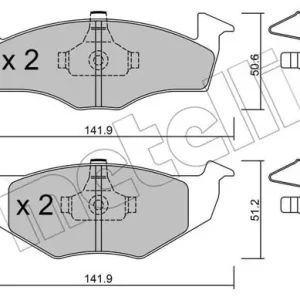Hit sprzedaży Zestaw klocków hamulcowych, hamulce tarczowe METELLI 22-0206-0