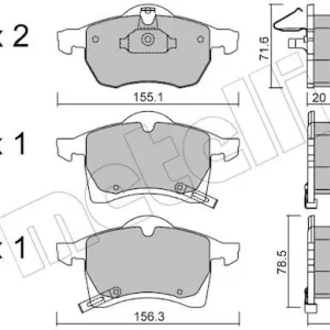 Darmowa dostawa Zestaw klocków hamulcowych, hamulce tarczowe METELLI 22-0258-0
