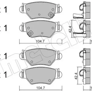 Bezpieczne zakupy Zestaw klocków hamulcowych, hamulce tarczowe METELLI 22-0259-0