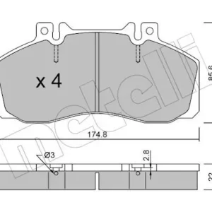 Hit cenowy Zestaw klocków hamulcowych, hamulce tarczowe METELLI 22-0267-0