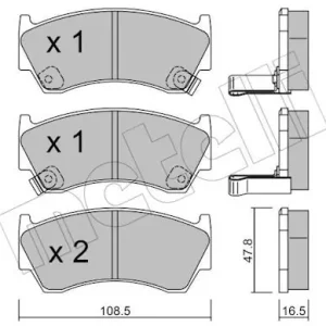 Dodaj do koszyka Zestaw klocków hamulcowych, hamulce tarczowe METELLI 22-0277-0