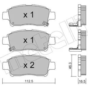 Dostępne od ręki Zestaw klocków hamulcowych, hamulce tarczowe METELLI 22-0292-0