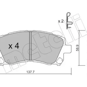 Bezpieczne zakupy Zestaw klocków hamulcowych, hamulce tarczowe METELLI 22-0296-0