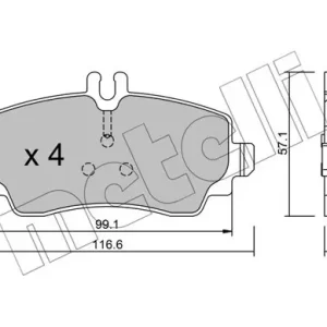 Bezpieczna płatność Zestaw klocków hamulcowych, hamulce tarczowe METELLI 22-0310-0