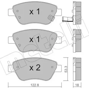 Ekspresowa dostawa Zestaw klocków hamulcowych, hamulce tarczowe METELLI 22-0321-2