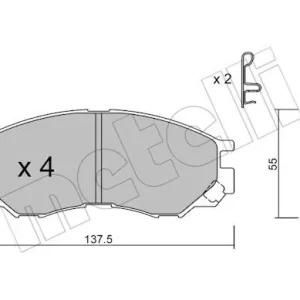 Kup online Zestaw klocków hamulcowych, hamulce tarczowe METELLI 22-0401-0