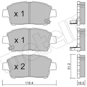 Dodaj do koszyka Zestaw klocków hamulcowych, hamulce tarczowe METELLI 22-0423-0