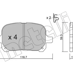 Do wyczerpania zapasów Zestaw klocków hamulcowych, hamulce tarczowe METELLI 22-0429-0