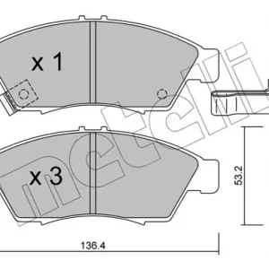 Dostępne od ręki Zestaw klocków hamulcowych, hamulce tarczowe METELLI 22-0437-0