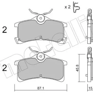 Darmowa dostawa Zestaw klocków hamulcowych, hamulce tarczowe METELLI 22-0449-0