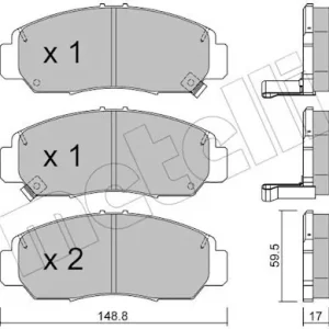 Darmowy zwrot Zestaw klocków hamulcowych, hamulce tarczowe METELLI 22-0462-0