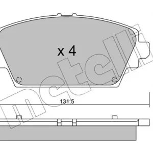 Nie przegap Zestaw klocków hamulcowych, hamulce tarczowe METELLI 22-0464-0