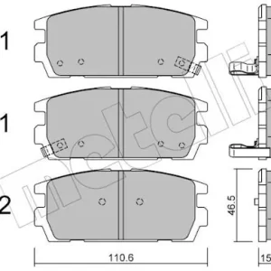 Hit sprzedaży Zestaw klocków hamulcowych, hamulce tarczowe METELLI 22-0507-0