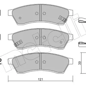 Dostępne od ręki Zestaw klocków hamulcowych, hamulce tarczowe METELLI 22-0510-1