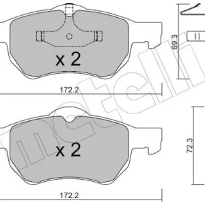 Bezpieczne zakupy Zestaw klocków hamulcowych, hamulce tarczowe METELLI 22-0523-0