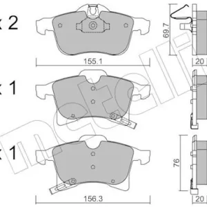 Ekspresowa dostawa Zestaw klocków hamulcowych, hamulce tarczowe METELLI 22-0539-0