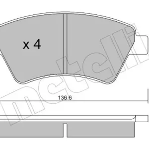 Kup online Zestaw klocków hamulcowych, hamulce tarczowe METELLI 22-0544-0