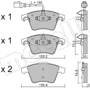 Dodaj do koszyka Zestaw klocków hamulcowych, hamulce tarczowe METELLI 22-0552-0