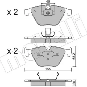 Dostępne od ręki Zestaw klocków hamulcowych, hamulce tarczowe METELLI 22-0558-4