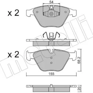 Kup online Zestaw klocków hamulcowych, hamulce tarczowe METELLI 22-0558-6