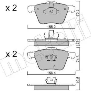 Darmowa dostawa Zestaw klocków hamulcowych, hamulce tarczowe METELLI 22-0599-0