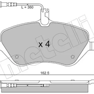 Dodaj do koszyka Zestaw klocków hamulcowych, hamulce tarczowe METELLI 22-0601-0