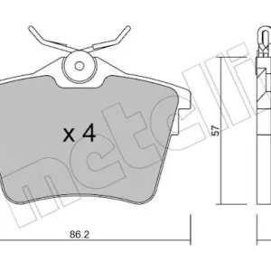 Zniżka Zestaw klocków hamulcowych, hamulce tarczowe METELLI 22-0602-0