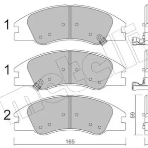 Hit sprzedaży Zestaw klocków hamulcowych, hamulce tarczowe METELLI 22-0630-0