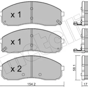 Zniżka Zestaw klocków hamulcowych, hamulce tarczowe METELLI 22-0631-0