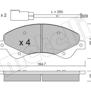 Dostępne od ręki Zestaw klocków hamulcowych, hamulce tarczowe METELLI 22-0679-0