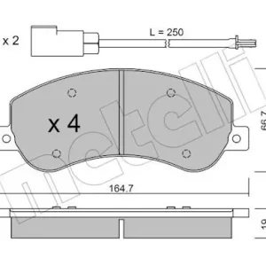 Cena promocyjna Zestaw klocków hamulcowych, hamulce tarczowe METELLI 22-0680-0