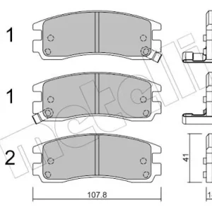 Cena promocyjna Zestaw klocków hamulcowych, hamulce tarczowe METELLI 22-0697-0
