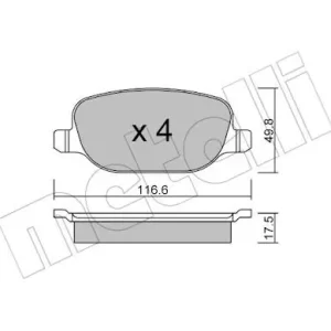 Darmowa dostawa Zestaw klocków hamulcowych, hamulce tarczowe METELLI 22-0704-0