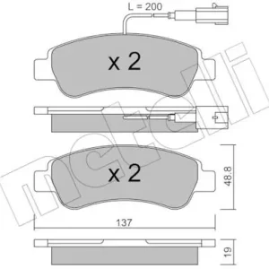 Zniżka Zestaw klocków hamulcowych, hamulce tarczowe METELLI 22-0710-1