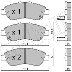 Ekspresowa dostawa Zestaw klocków hamulcowych, hamulce tarczowe METELLI 22-0789-0