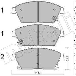 Darmowa dostawa Zestaw klocków hamulcowych, hamulce tarczowe METELLI 22-0839-0