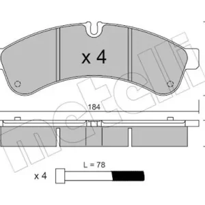 Hit sprzedaży Zestaw klocków hamulcowych, hamulce tarczowe METELLI 22-0851-0