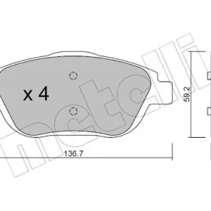 Bezpieczne zakupy Zestaw klocków hamulcowych, hamulce tarczowe METELLI 22-0852-0