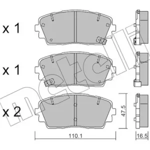 Ekspresowa dostawa Zestaw klocków hamulcowych, hamulce tarczowe METELLI 22-0941-0
