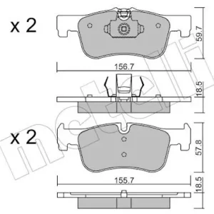 Zniżka Zestaw klocków hamulcowych, hamulce tarczowe METELLI 22-0959-0