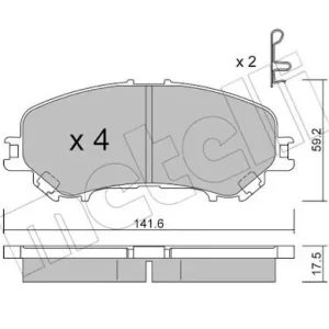 Bezpieczna płatność Zestaw klocków hamulcowych, hamulce tarczowe METELLI 22-1010-1
