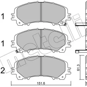 Ekspresowa dostawa Zestaw klocków hamulcowych, hamulce tarczowe METELLI 22-1082-0