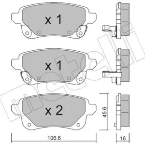 Kup online Zestaw klocków hamulcowych, hamulce tarczowe METELLI 22-1112-1