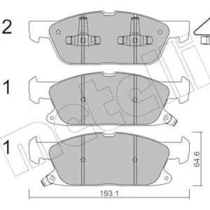 Darmowy zwrot Zestaw klocków hamulcowych, hamulce tarczowe METELLI 22-1117-0