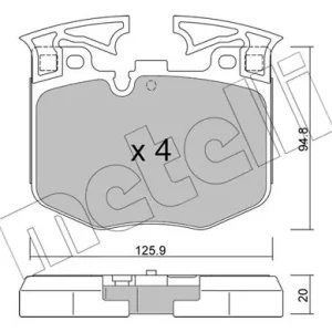 Bestseller Zestaw klocków hamulcowych, hamulce tarczowe METELLI 22-1146-0