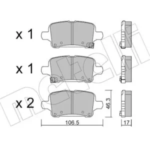 Dostępne od ręki Zestaw klocków hamulcowych, hamulce tarczowe METELLI 22-1180-0